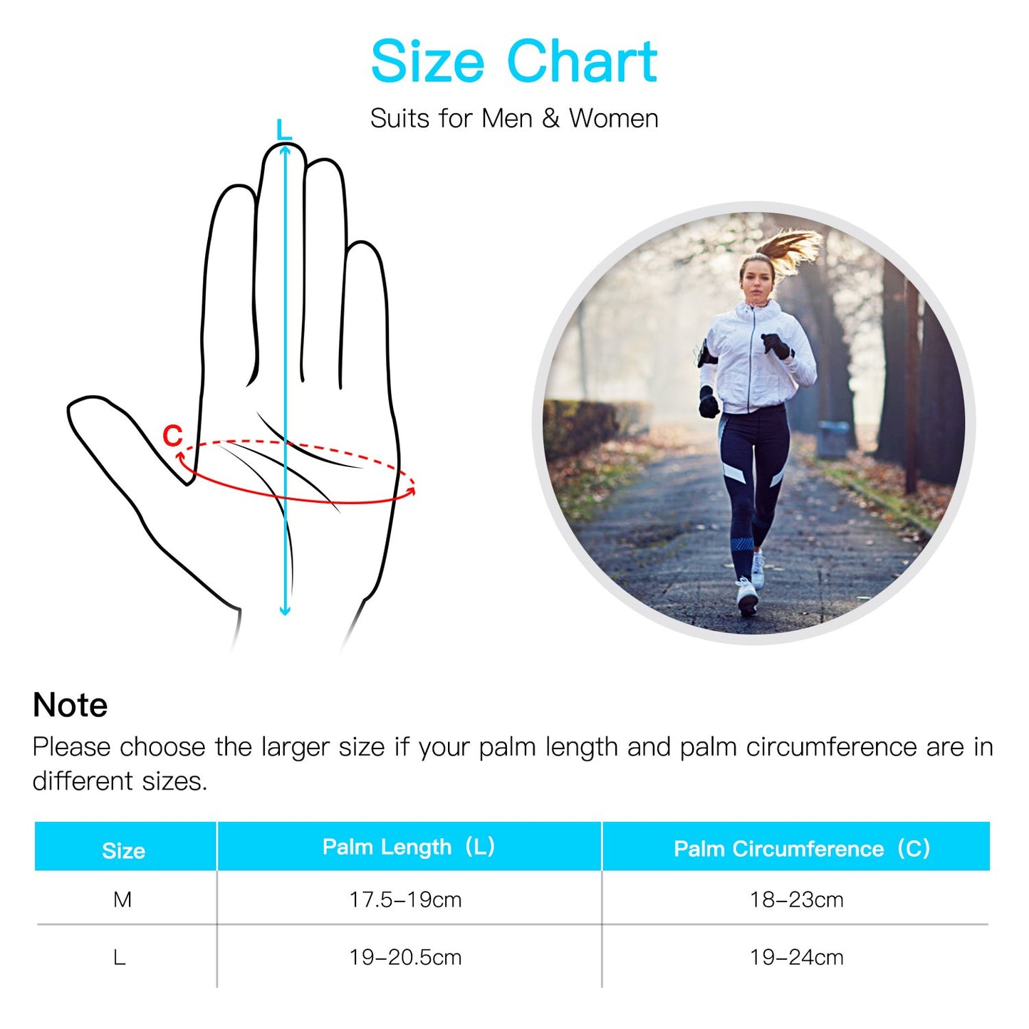 Guantes ligeros para correr