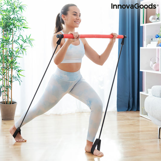 Barra fitness con bandas de resistencia y guía de ejercicios Resibar