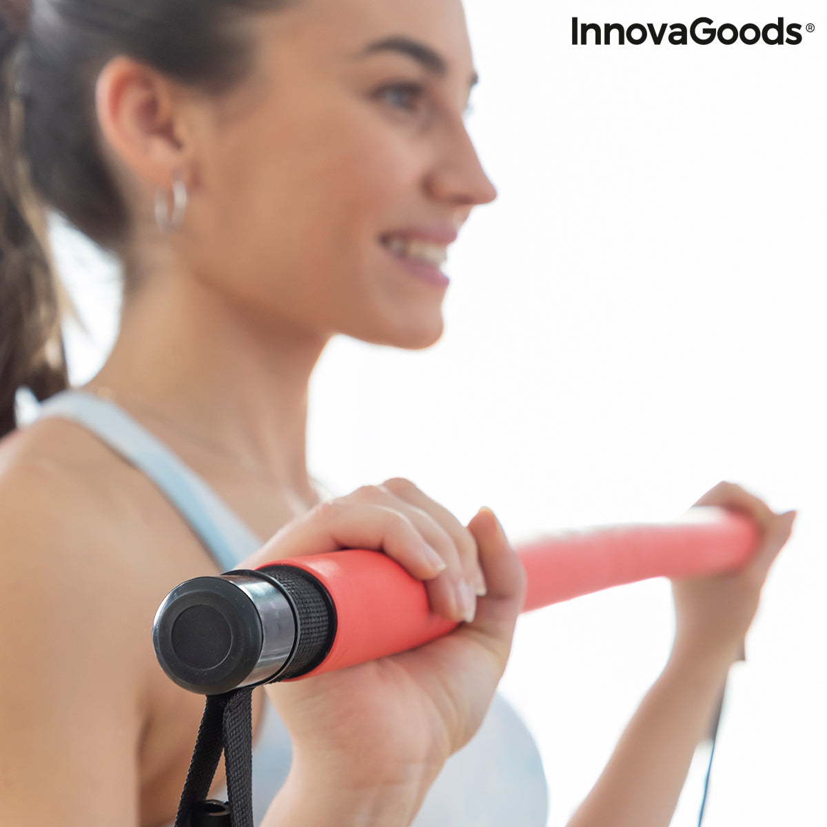 Barra fitness con bandas de resistencia y guía de ejercicios Resibar