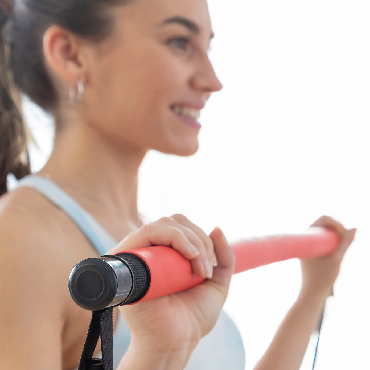 Barra fitness con bandas de resistencia y guía de ejercicios Resibar