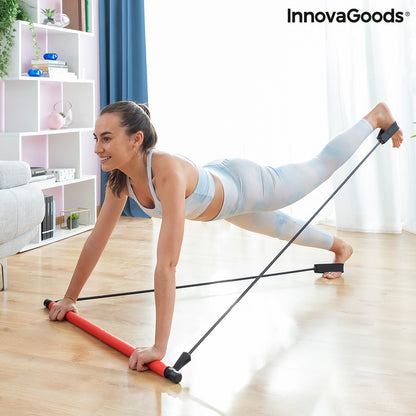 Barra fitness con bandas de resistencia y guía de ejercicios Resibar